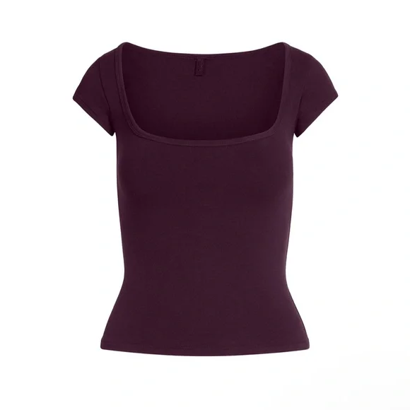 SKIMS cotton jersey scoop neck t-shirt - Picture 1 of 5